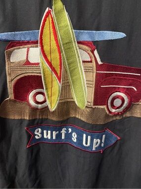 NWT Bobby Chan Shirt Silk Button Up Down Mens Surfs Up Embroidered Beach Size XL